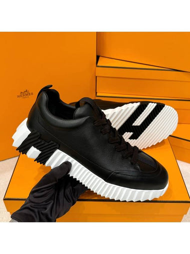 Men s Jump Sneakers Calfskin Black H - HERMES - BALAAN 1