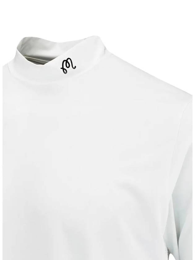 Malbon Men s Evergreen Compression Mock Neck Golf T Shirt White ME0036 - MALBON GOLF - BALAAN 4