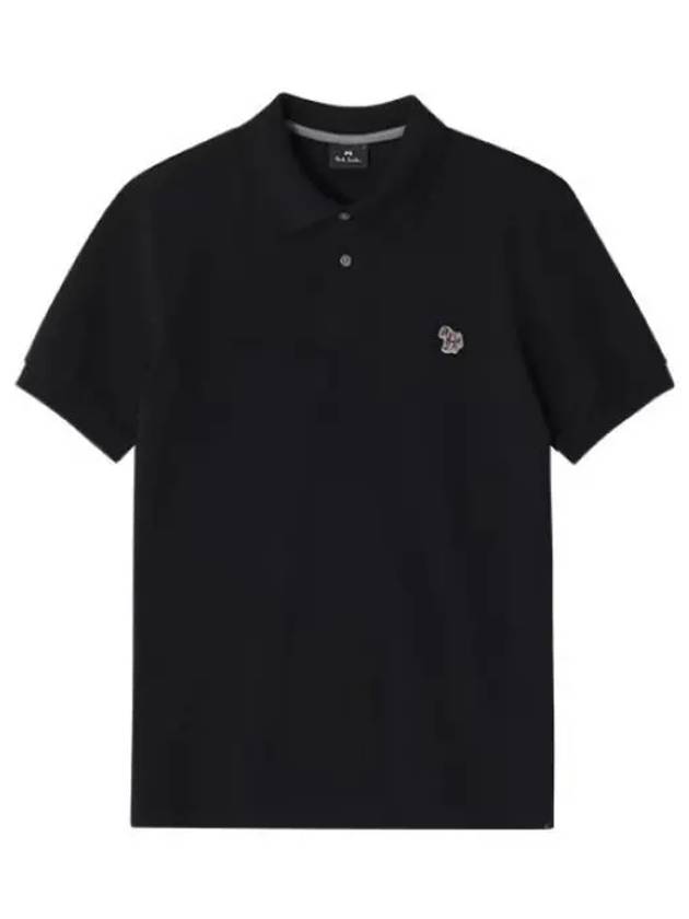 Regular Fit Zebra Logo Short Sleeve Polo Shirt Black - PAUL SMITH - BALAAN 2