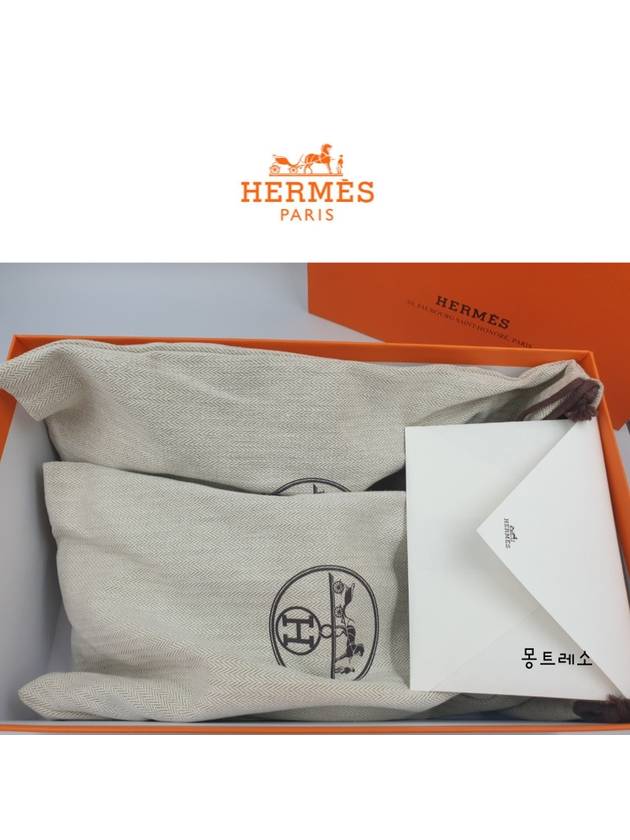 Hermes Chypre H Logo Calfskin Sandals Black - HERMES - BALAAN 9