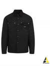 Triangle Logo Shirt Jacket Black - PRADA - BALAAN 2