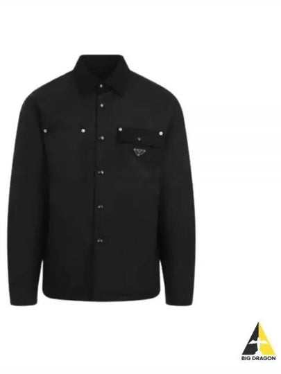 Triangle Logo Shirt Jacket Black - PRADA - BALAAN 2