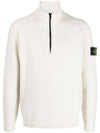 Wappen Patch Lambswool Half-Zip Knit Top Plaster - STONE ISLAND - BALAAN 1