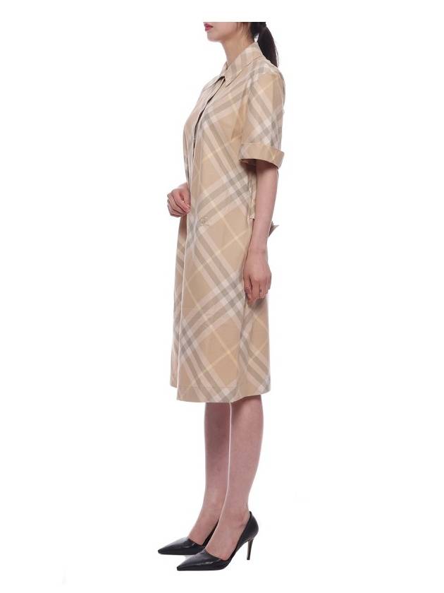 Check Cotton Midi Dress Beige - BURBERRY - BALAAN 5