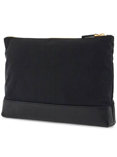 large pouch with gold zip and black tricolor stripe - THOM BROWNE - BALAAN 2