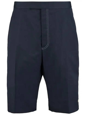 Men's Stitched Chino Shorts Navy - THOM BROWNE - BALAAN 1