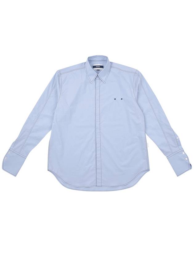 color combination stitch shirt blue - IMIRK - BALAAN 3