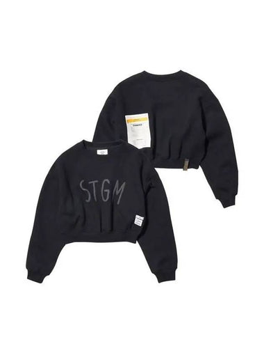 STGM CROPED CREWNECK FEMALE BLACK 271106 - STIGMA - BALAAN 1