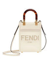 Sunshine Shopper Small Leather Tote Bag White - FENDI - BALAAN 1