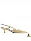 Leather Chisel Slingback Heels Beige - BURBERRY - BALAAN 2