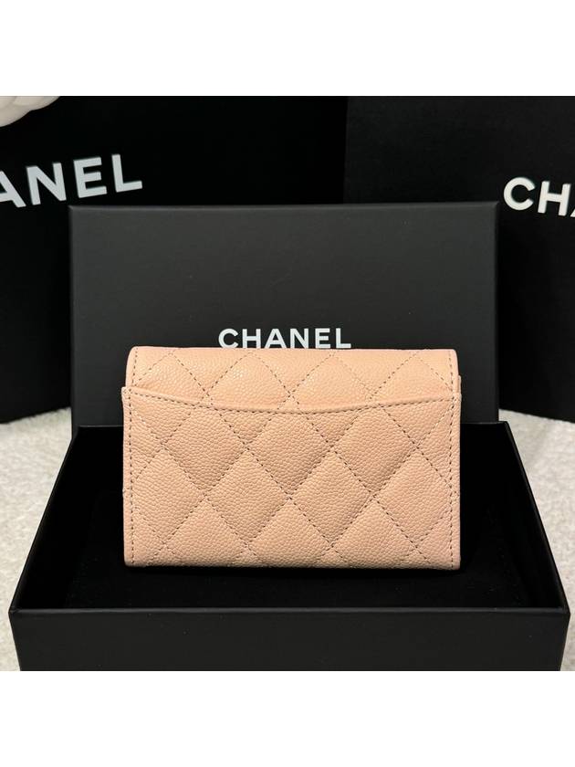 Classic caviar light beige champagne gold card wallet - CHANEL - BALAAN 3