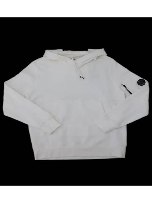 Men's Diagonal Lace Fleece Pullover Hood White - CP COMPANY - BALAAN.