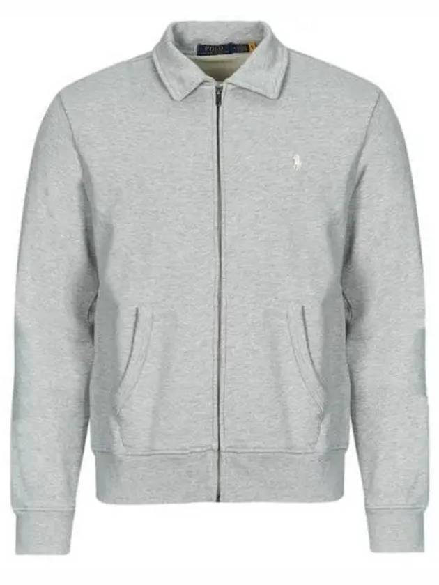 Embroidered logo jersey zip up jacket gray - POLO RALPH LAUREN - BALAAN 2