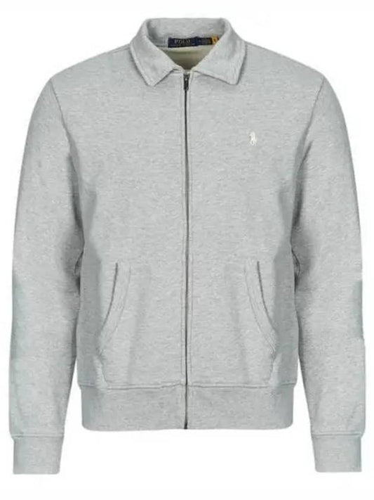 Embroidered logo jersey zip up jacket gray - POLO RALPH LAUREN - BALAAN 2