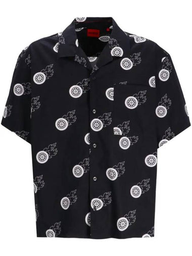 Mandlongny Short Sleeve Shirt Black - HUGO BOSS - BALAAN 1