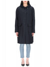 Women's Nylon Tech Hooded Parka Navy - THOM BROWNE - BALAAN 3