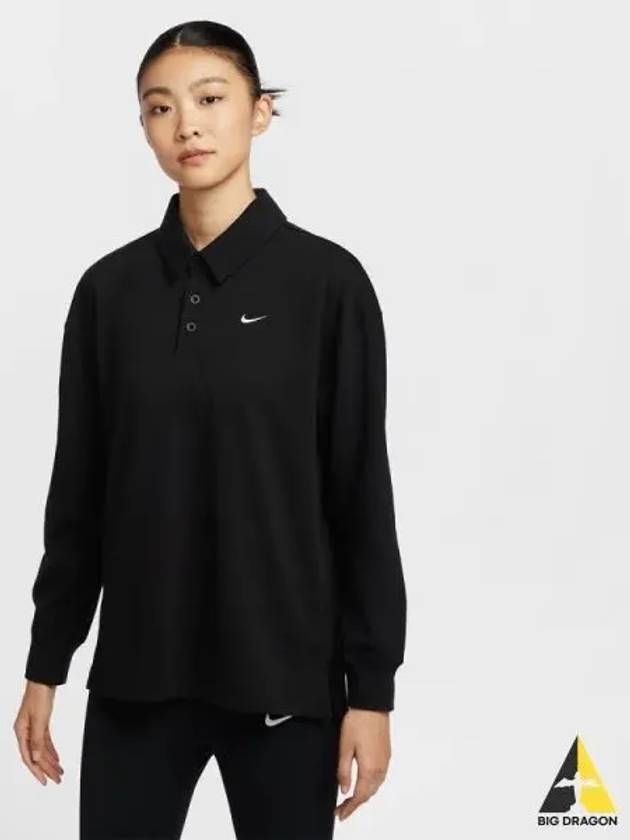 Women s Sportswear Essential Oversized Long Sleeve Polo 010 - NIKE - BALAAN 1