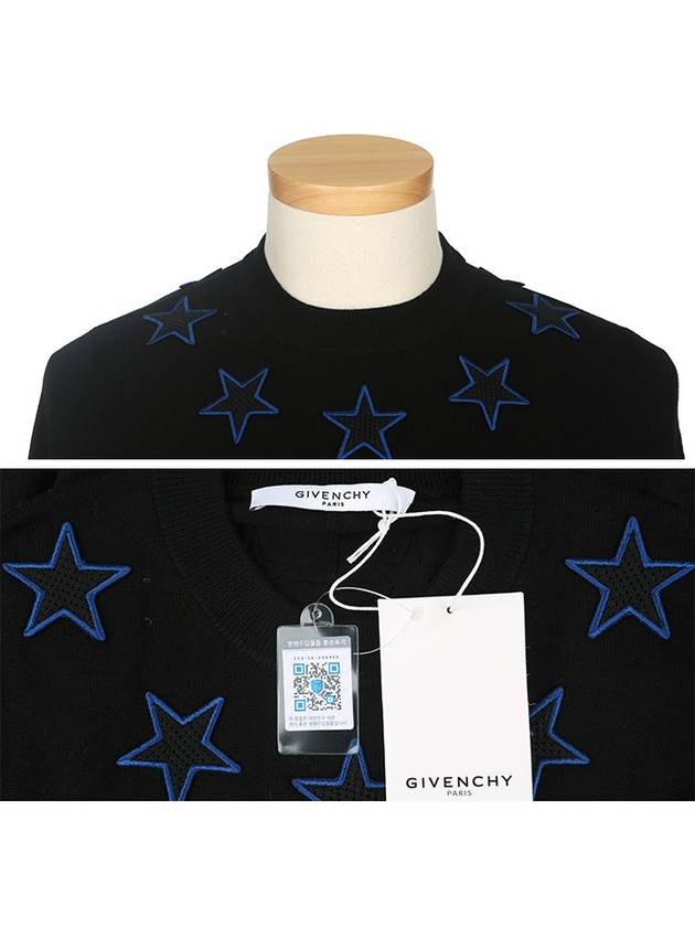 7503 503 001 Blue Star Black WOOL Knit - GIVENCHY - BALAAN 4