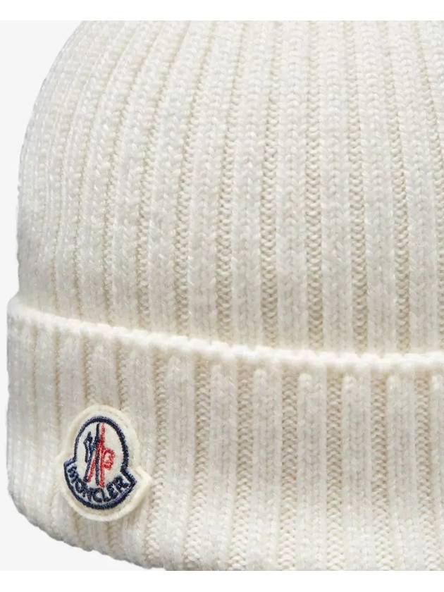 Kids Wool Beanie White I2 954 3B00024 M1131 030 - MONCLER - BALAAN 3