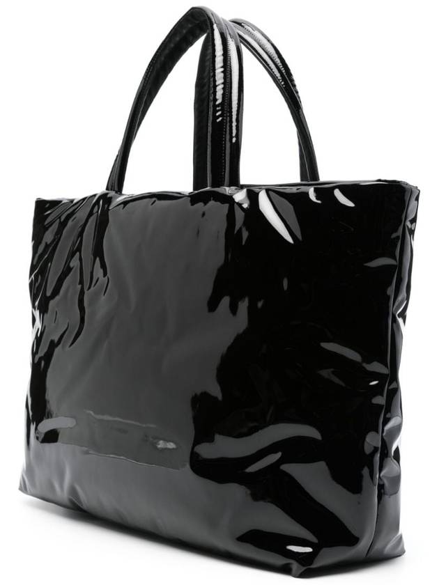 Maxi Patent Canvas Tote Bag Black - SAINT LAURENT - BALAAN 6