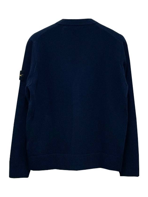 Men's Wappen Patch Button Cardigan Navy - STONE ISLAND - BALAAN 4