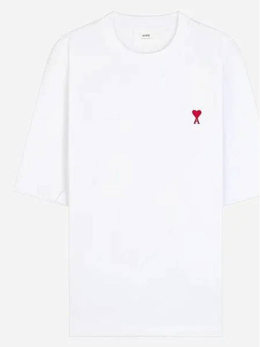 Small Heart Logo Boxy Fit Short Sleeve T-Shirt White - AMI - BALAAN 2