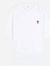 Small Heart Logo Boxy Fit Short Sleeve T-Shirt White - AMI - BALAAN 2