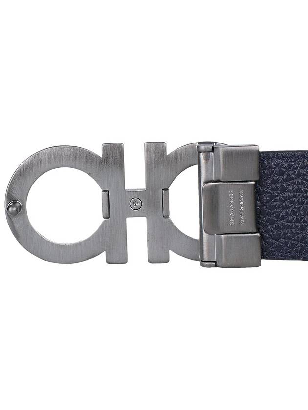 Gancini Reversible Adjustable Leather Belt Midnight Blue - SALVATORE FERRAGAMO - BALAAN 7