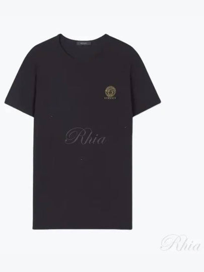 Men's Logo Medusa Cotton Short Sleeve T-Shirt Black - VERSACE - BALAAN 2