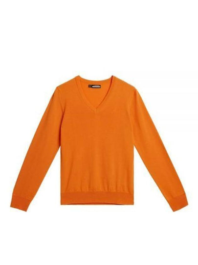 Women's Amaya Knit Sweater Persimmon Orange - J.LINDEBERG - BALAAN 2