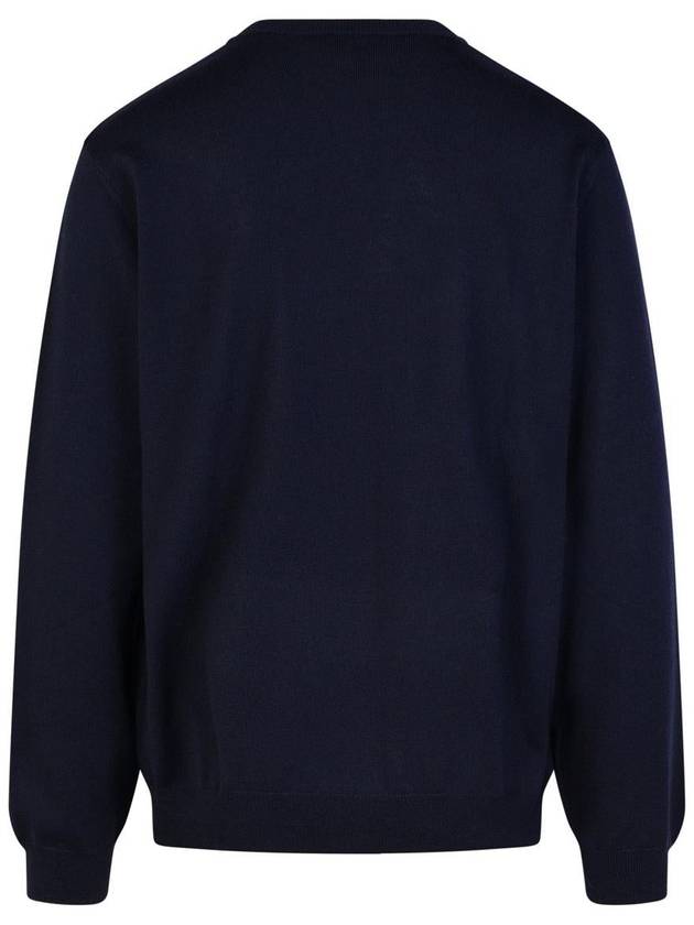 Embroidery Logo Wool Knit Top Navy - A.P.C. - BALAAN 4