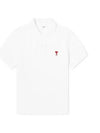 Heart Logo Polo Shirt White - AMI - BALAAN 2