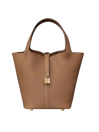 Picotan Rock 22 Clemence Tote Bag Brown - HERMES - BALAAN 1