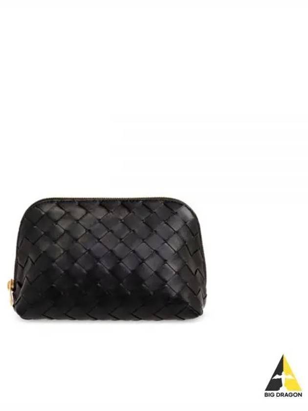 Intrecciato Calfskin Pouch Black - BOTTEGA VENETA - BALAAN 2