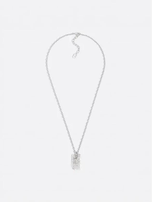 Oblique Plate Pendant Necklace Silver - DIOR - BALAAN 2