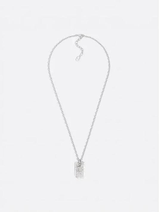 Oblique Plate Pendant Necklace Silver - DIOR - BALAAN 2