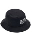 Embroidered Logo Cotton Bucket Hat Black - KENZO - BALAAN 5