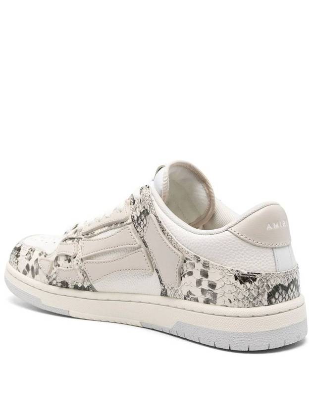 'Skull' Grey Low Top Sneakers With Skull Patch In Snake Printed Leather Man - AMIRI - BALAAN 3