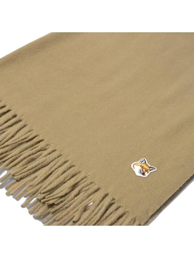 Small Fox Head Patch Wool Muffler Beige - MAISON KITSUNE - BALAAN 5