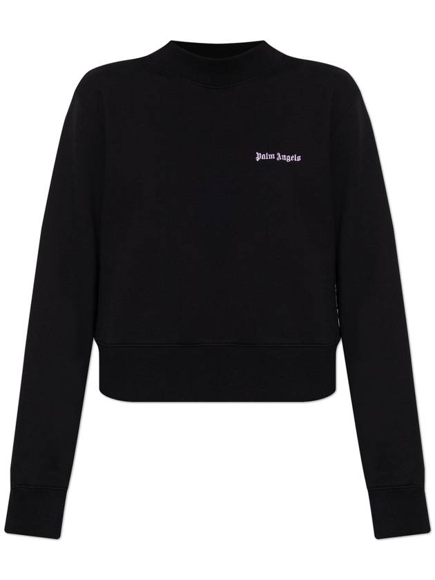 Palm Angels Sweatshirt With Logo, Women's, Black - PALM ANGELS - BALAAN 1