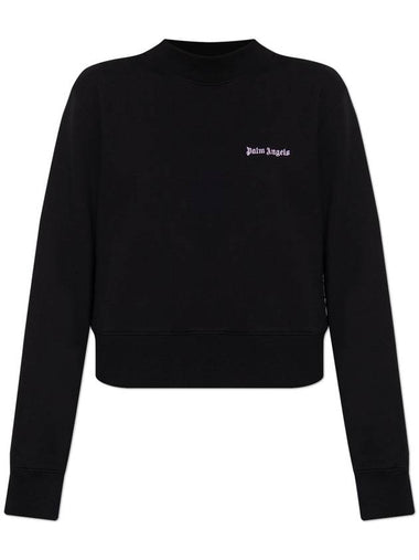 Palm Angels Sweatshirt With Logo, Women's, Black - PALM ANGELS - BALAAN 1