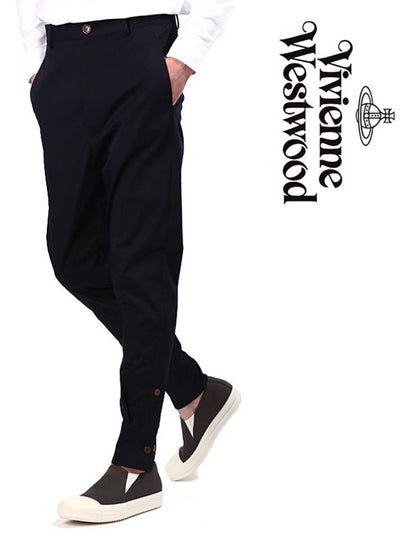 Men's Cotton Slacks Navy - VIVIENNE WESTWOOD - BALAAN 2