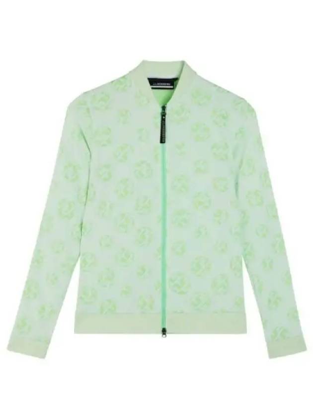 Sports Sphere Dot Jacquard Mid Layer Zip-Up Jacket Green White - J.LINDEBERG - BALAAN 2