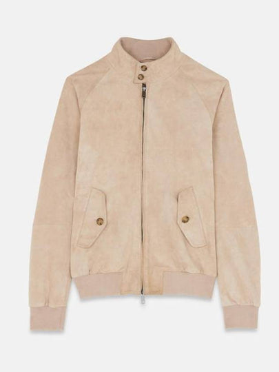 G9 Slim Fit Suede Jacket Beige - BARACUTA - BALAAN 2