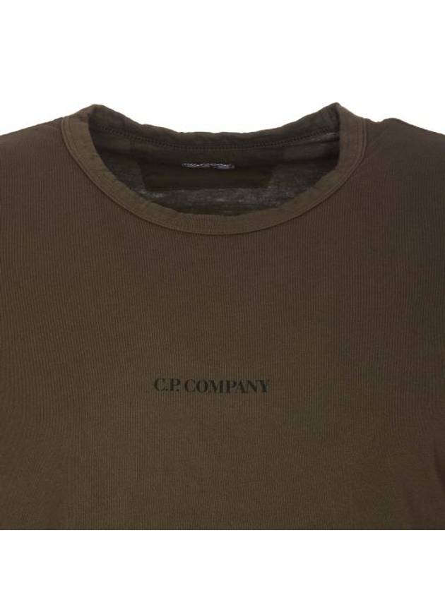 24/1 Jersey Garment Dyed Logo Short Sleeve T-Shirt Green - CP COMPANY - BALAAN 5