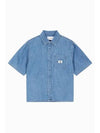 Jeans Camp Denim Short Sleeve Shirt Mid Blue - CALVIN KLEIN - BALAAN 1