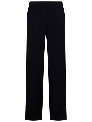 Black Straight Pants With Elastic Waistband In Fabric Woman - P.A.R.O.S.H. - BALAAN 1