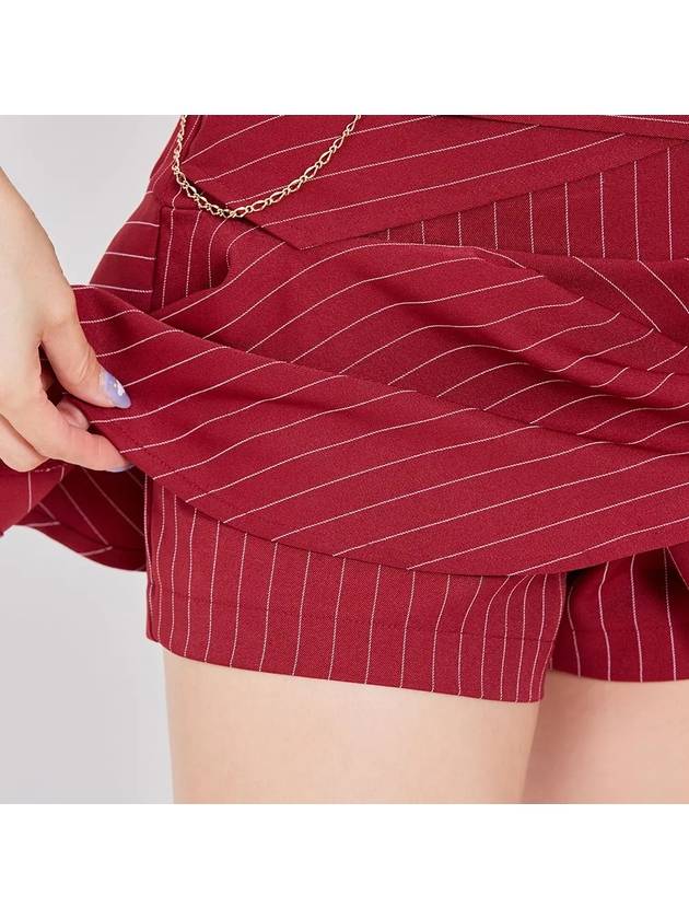 Women s Golf Wear Double Button Stripe Culotte Pants Wine - J JANE - BALAAN 6