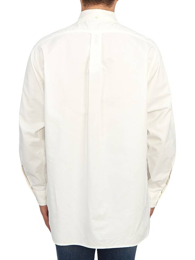 Embroid Logo Button Down Wind Long Sleeve Shirt White - NANAMICA - BALAAN 5