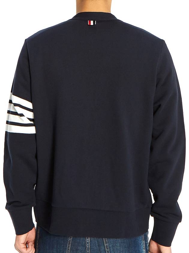 Classic V-Neck 4 Bar Stripe Cardigan Navy - THOM BROWNE - BALAAN 5